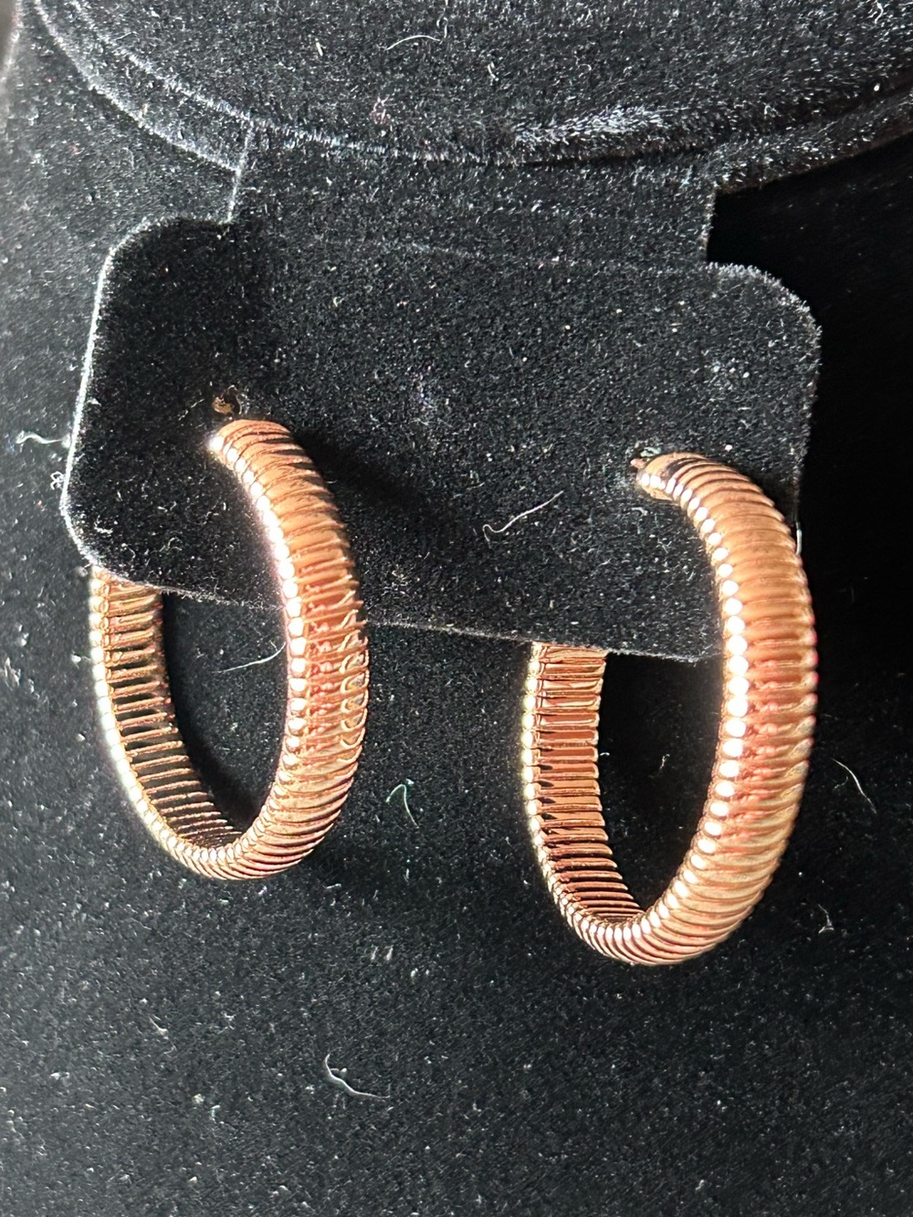 Gorjana Rose Gold Toned Textured Hoop Earrings